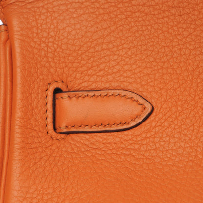 Hermes Taurillon Clemence Birkin 35 Orange 31 of 33