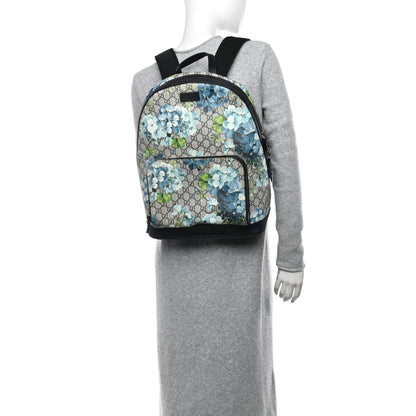 Gucci GG Supreme Monogram Blooms Medium Day Backpack Beige Blue Navy 2 of 10