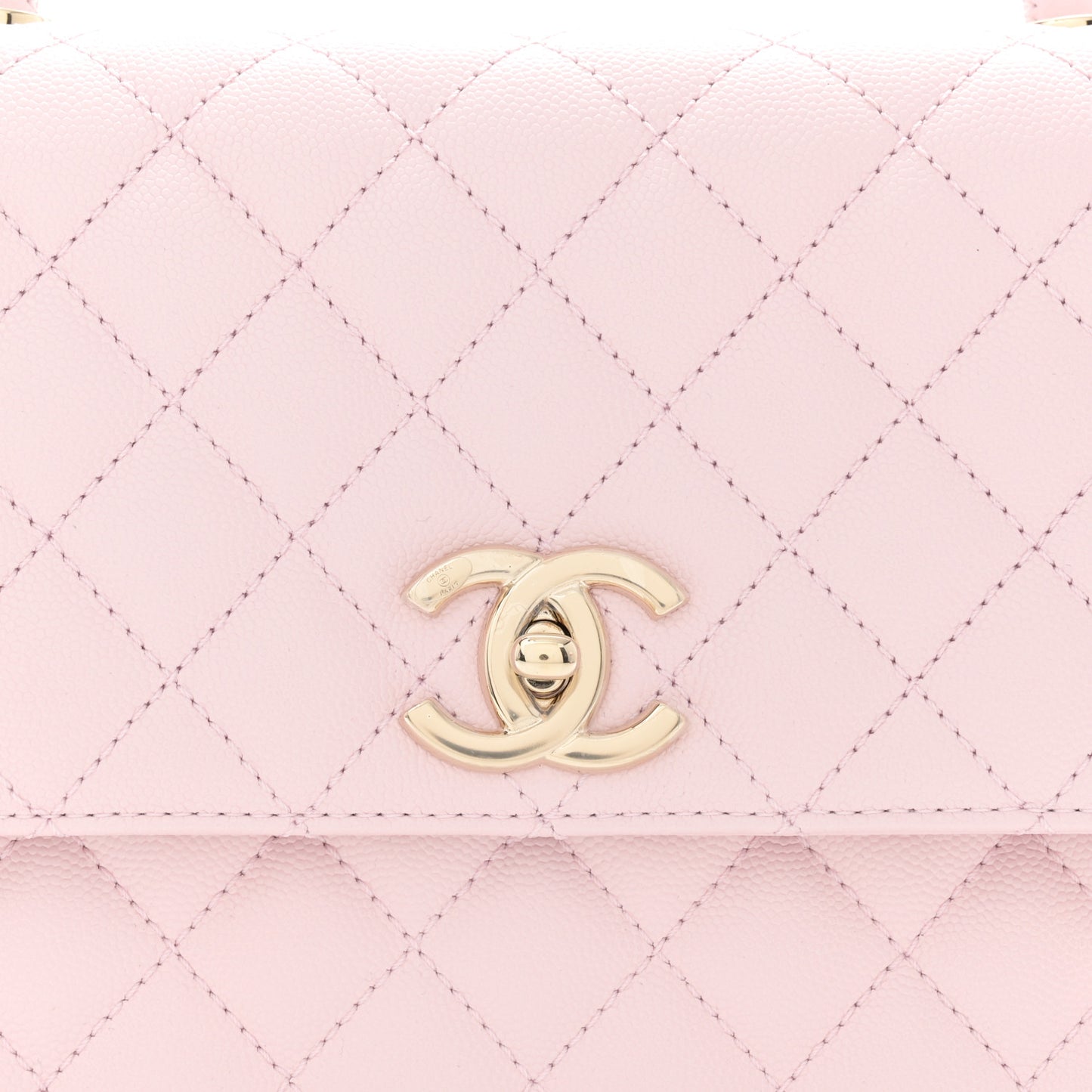 Caviar Quilted Small Coco Handle Flap Light Pink