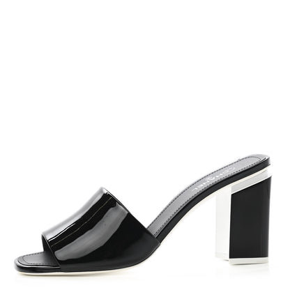 Chanel Patent CC Mules 40 Black White 1 of 9