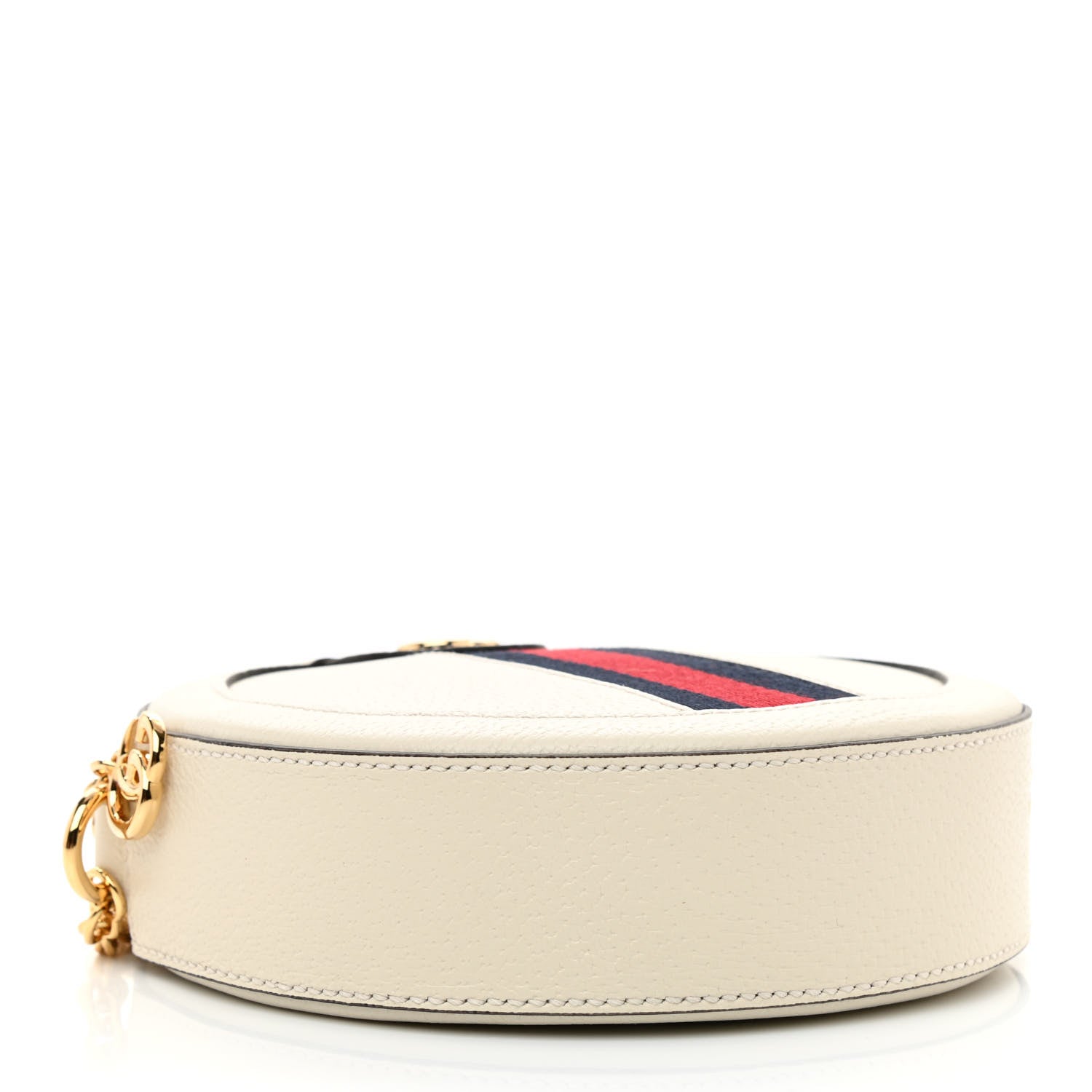 Gucci Textured Calfskin Web Mini Ophidia Round Shoulder Bag Mystic White 3 of 8