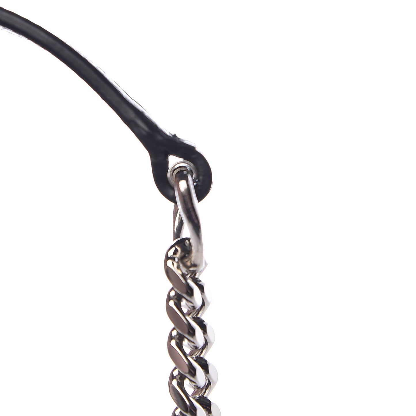 Grain De Poudre Matelasse Chevron Monogram Envelope Chain Wallet Black