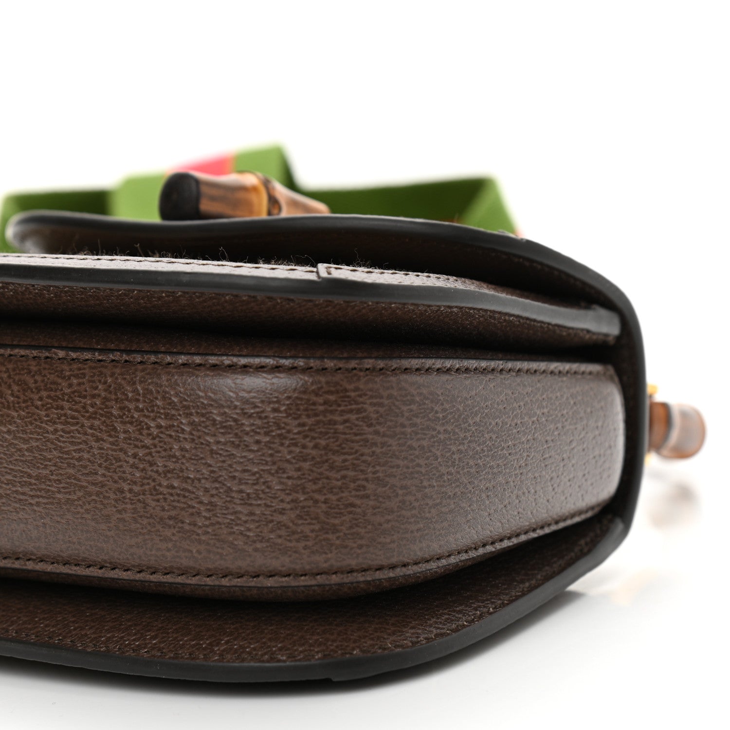 Gucci Monogram Jumbo GG Textured Dollar Calfskin Web Mini Bamboo 1947 Top Handle Bag Camel Ebony New Acero 9 of 10