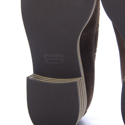 Gucci Velvet GG Monogram Thompson Derby Loafers 37 Vintage Cocoa Brown 8 of 10