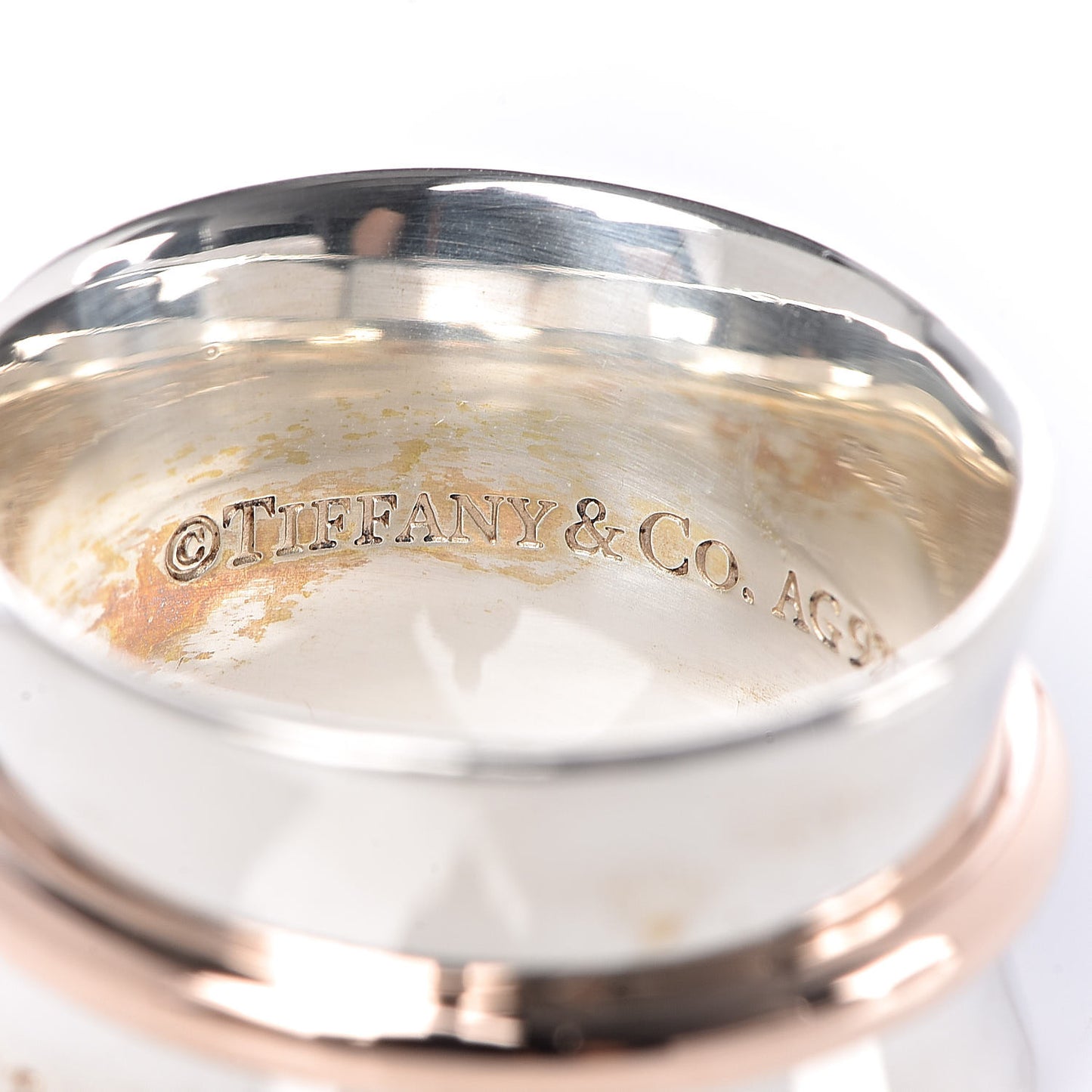 Sterling Silver Rubedo 1837 Wide Band Ring 50 5.50