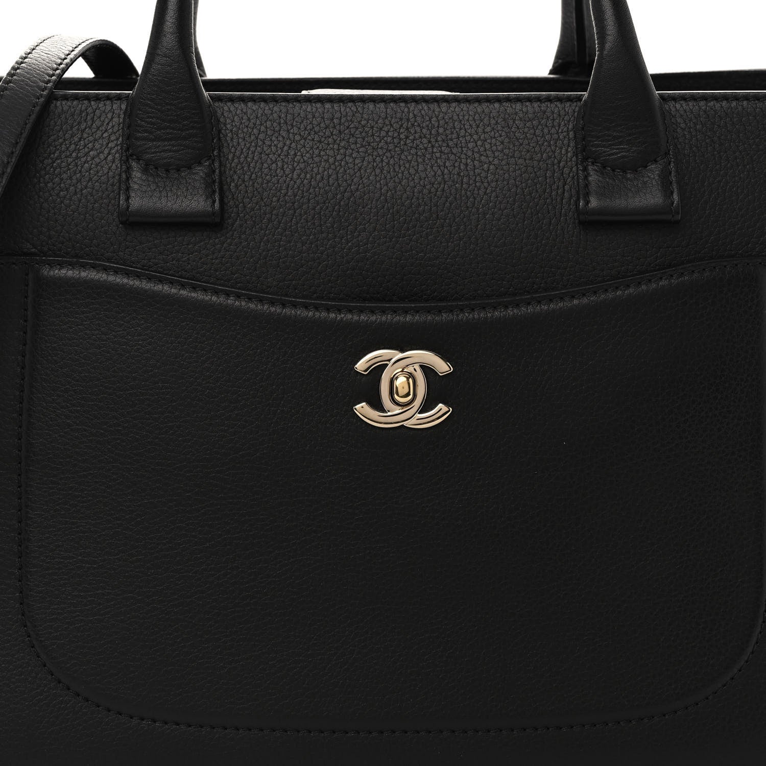 Chanel Grained Calfskin Small Neo Executive Shopper Tote Black 8 of 11