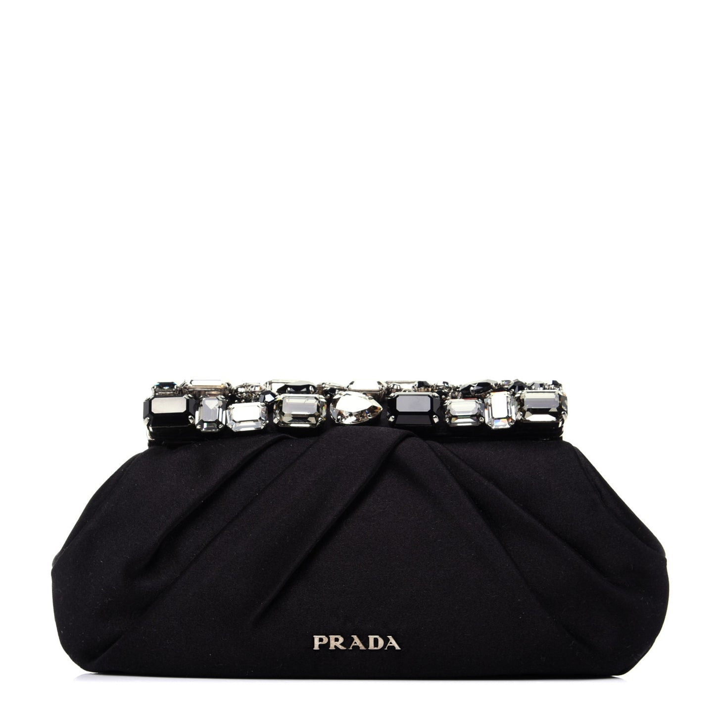Satin Stones Clutch Black