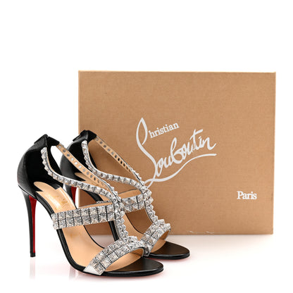 Christian Louboutin Diwali 100 Studded Sandals 39 Black 37.5 Black Silver 9 of 9