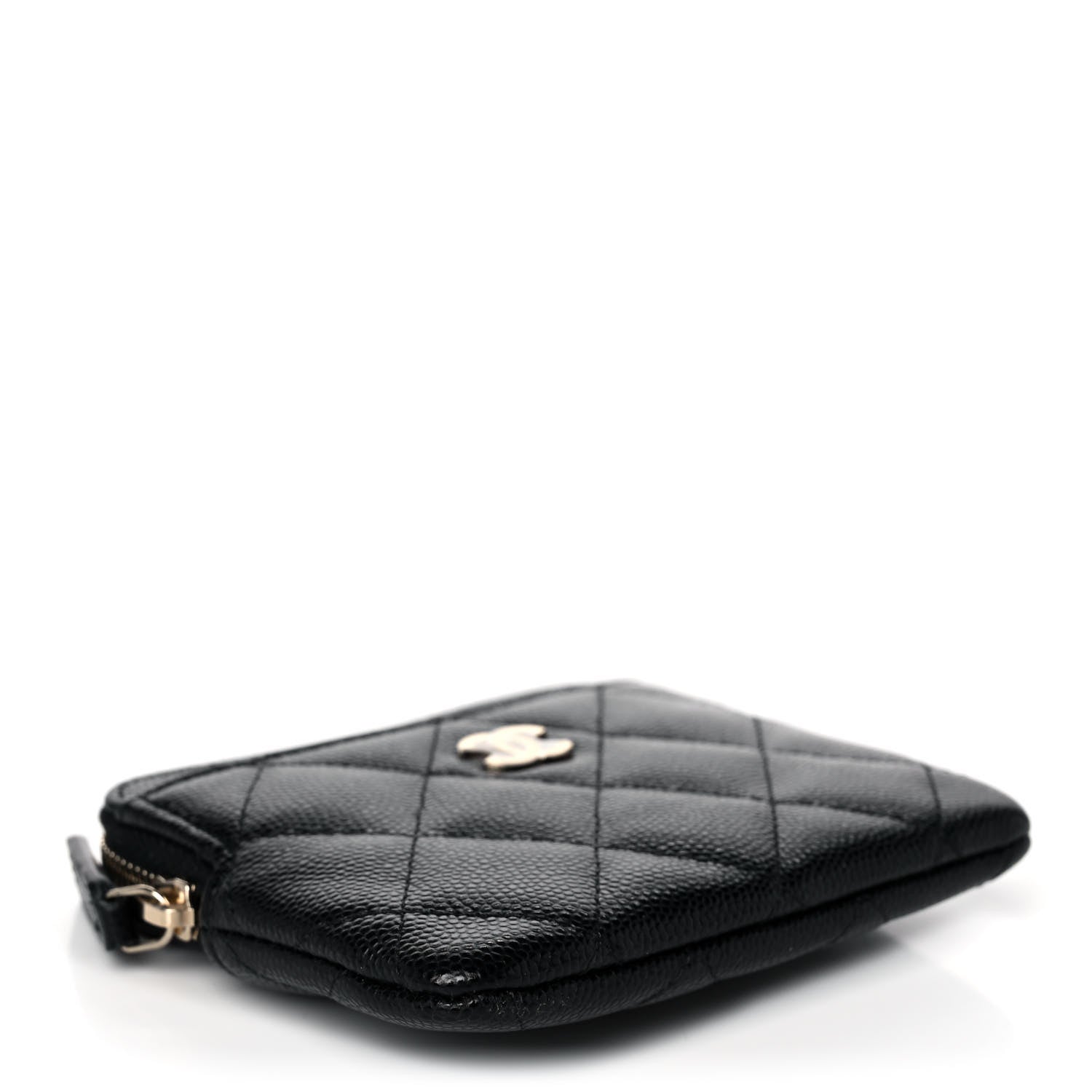 Chanel Caviar Quilted Zip Card Holder Wallet Black 4 of 8