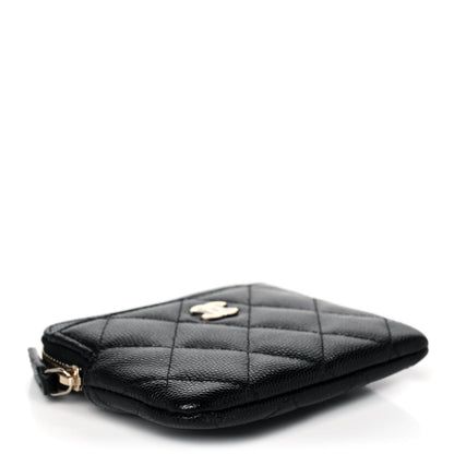 Chanel Caviar Quilted Zip Card Holder Wallet Black 4 of 8