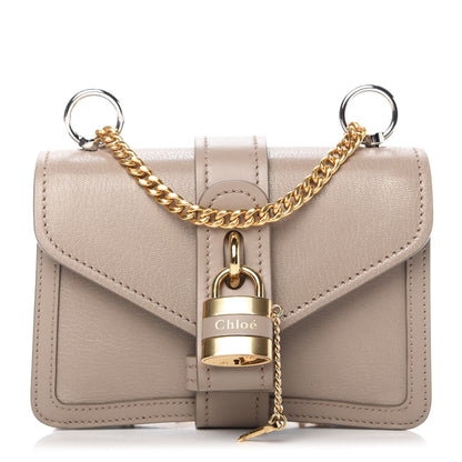 Chloe Shiny Goatskin Calfskin Mini Aby Chain Shoulder Bag Motty Grey 1 of 11