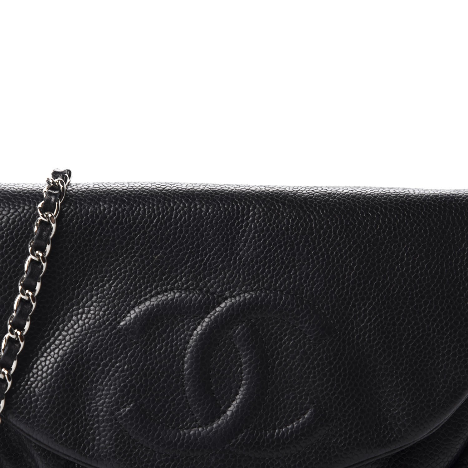 Chanel Caviar Half Moon Wallet On Chain WOC Black 11 of 12