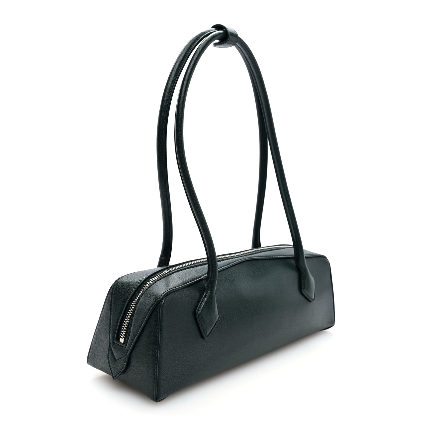 Shiny Goatskin Medium Le Teckel Bag Green