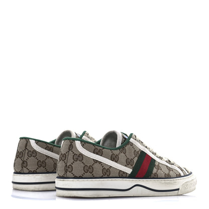 Gucci GG Monogram Web Womens 1977 Tennis Sneakers 41 Beige Ebony Mystic White 5 of 10