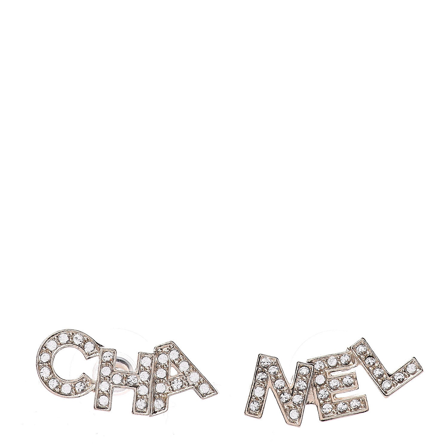 Chanel Crystal Pearl Signature Stud Earrings Gold 1 of 3