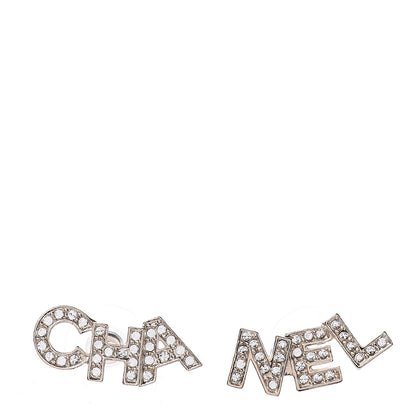 Chanel Crystal Pearl Signature Stud Earrings Gold 1 of 3