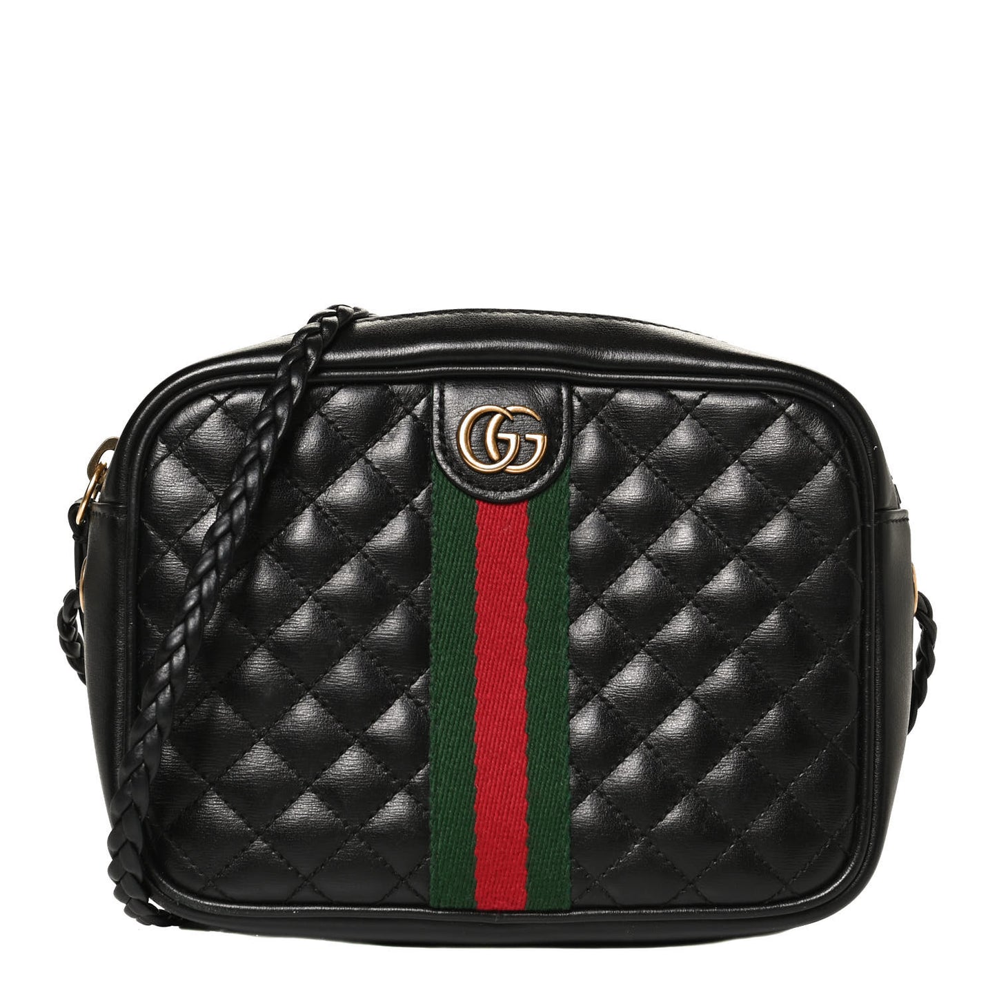 Calfskin Trapuntata Web Mini GG Shoulder Bag Black