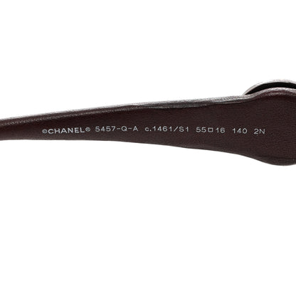 Chanel Acetate Lambskin Crystal Baguette Chain CC Sunglasses 5457-Q-A Burgundy 5 of 9