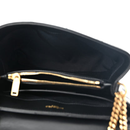 Saint Laurent Calfskin Y Quilted Monogram Small Loulou Chain Satchel Black 5 of 9