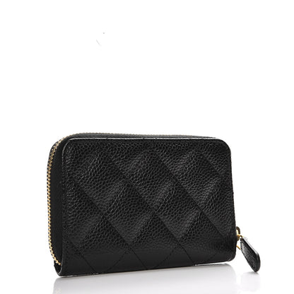 Chanel Caviar Quilted Zip Coin Purse Black 3 of 7