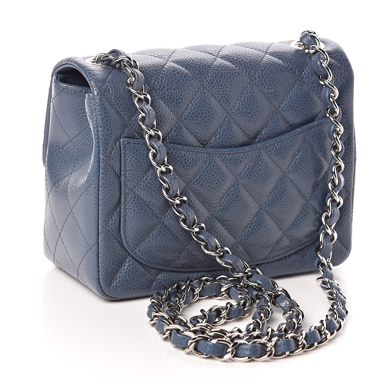 Chanel Caviar Quilted Mini Square Flap Dark Blue 3 of 11