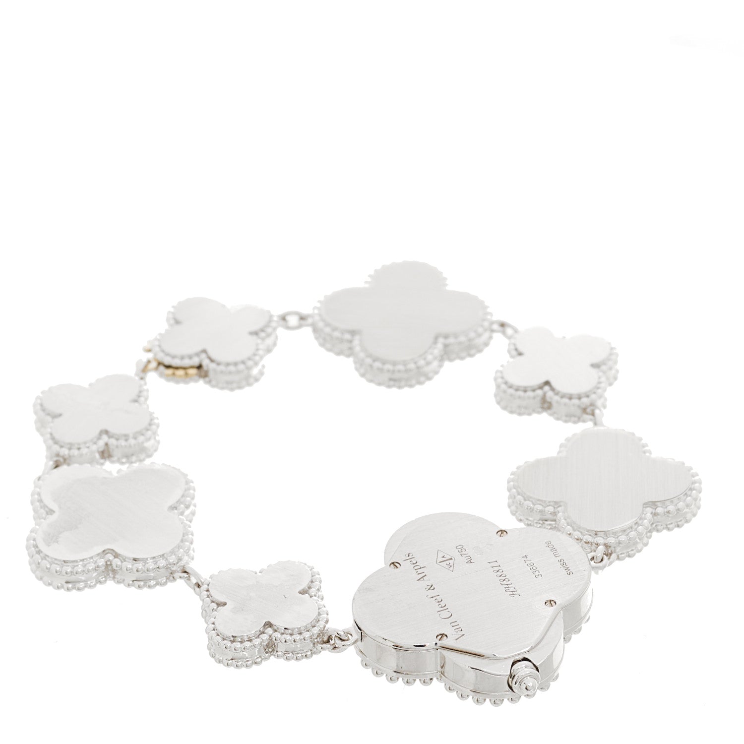 Van Cleef & Arpels 18K White Gold Mother of Pearl 26mm Alhambra Quartz Watch 4 of 4