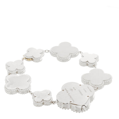 Van Cleef & Arpels 18K White Gold Mother of Pearl 26mm Alhambra Quartz Watch 4 of 4