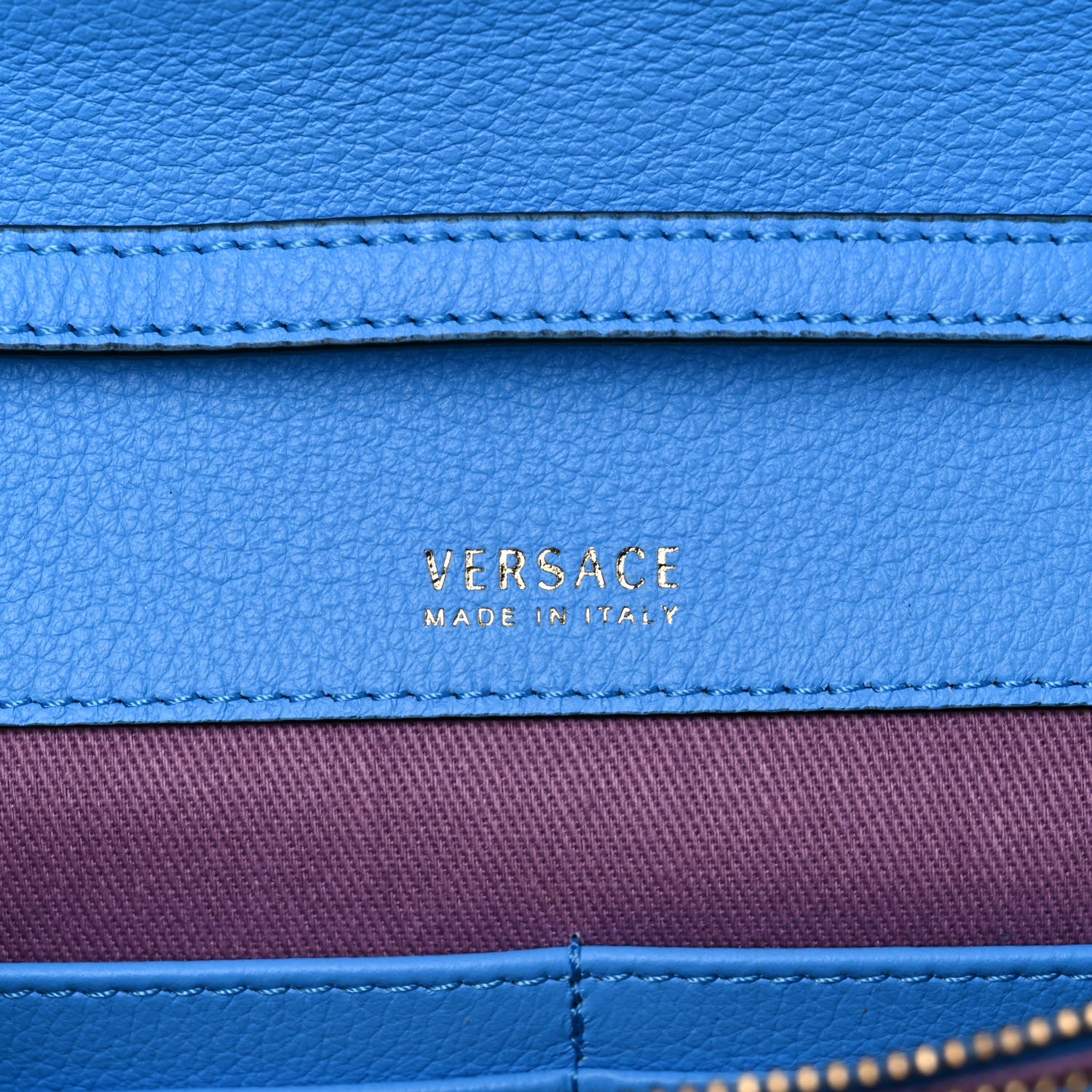 Versace Vitello Medusa Clutch Bag Blue 6 of 10