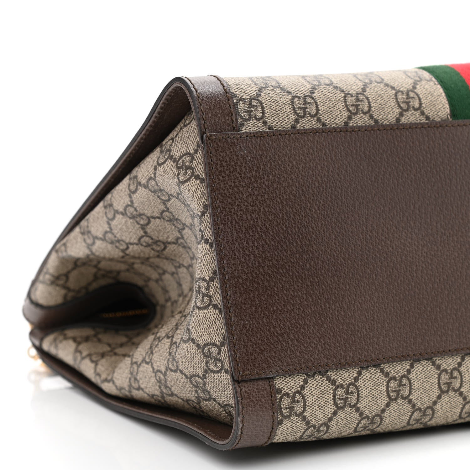 Gucci GG Supreme Monogram Web Medium Ophidia Tote Bag Brown 9 of 10