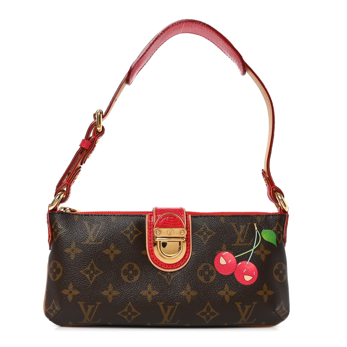 Lizard Monogram Cerises Pochette
