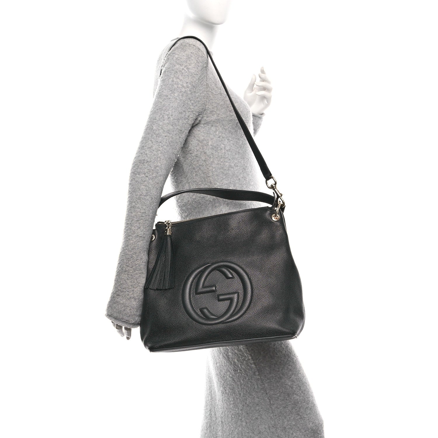 Gucci Pebbled Calfskin Large Soho Hobo Black 2 of 10