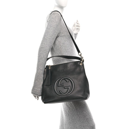 Gucci Pebbled Calfskin Large Soho Hobo Black 2 of 10