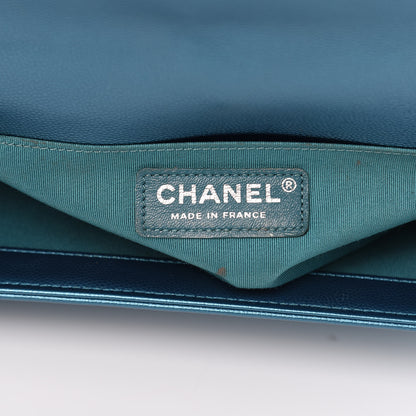Chanel Metallic Caviar Quilted Medium Boy Flap Turquoise 6 of 11