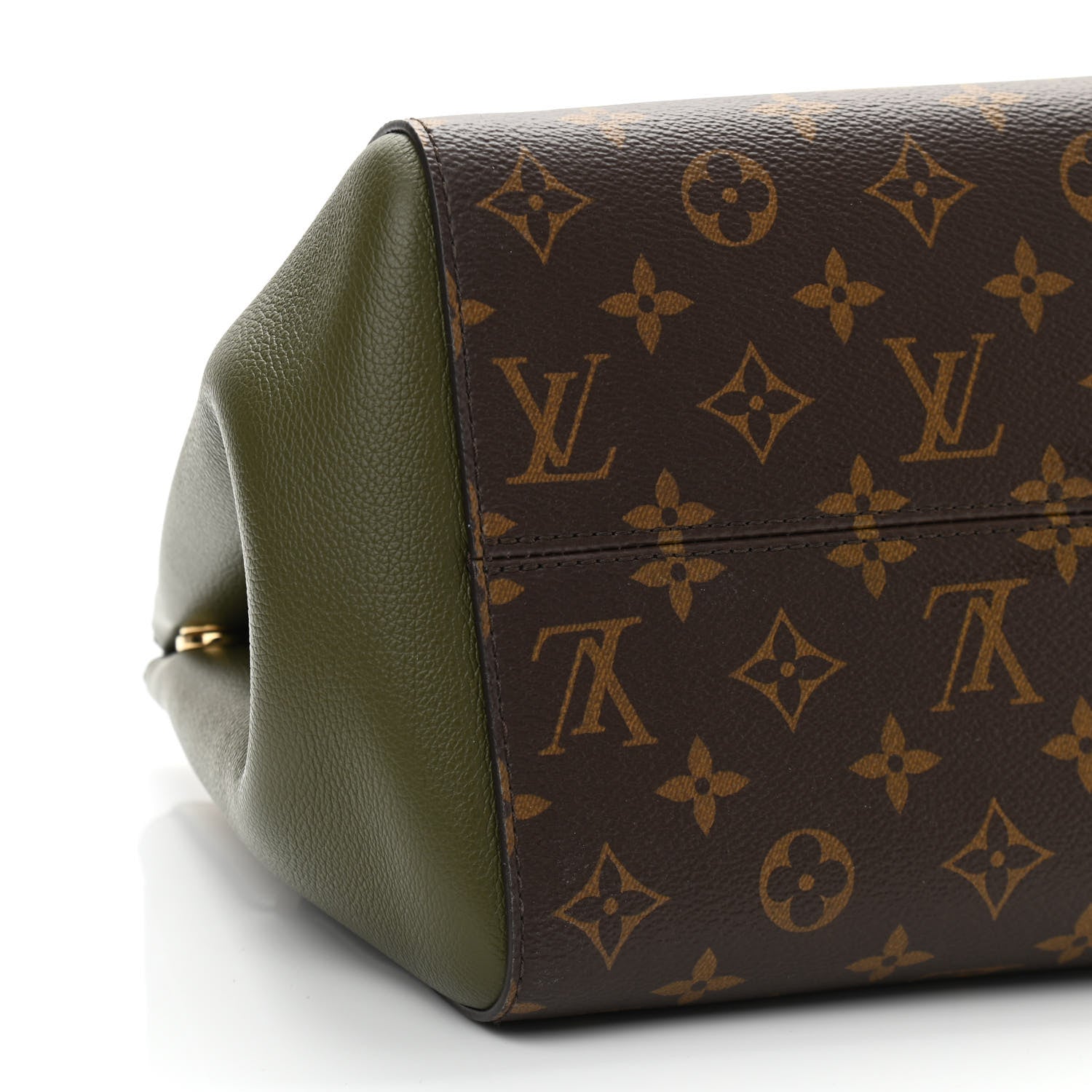 Louis Vuitton Calfskin Monogram Fold Tote PM Cream Khaki Black 9 of 10