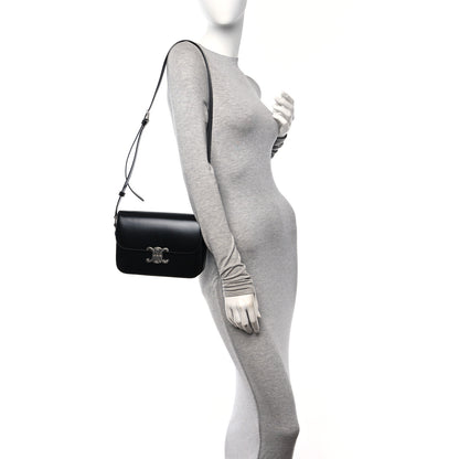 Celine Shiny Calfskin Medium Triomphe Black 2 of 11