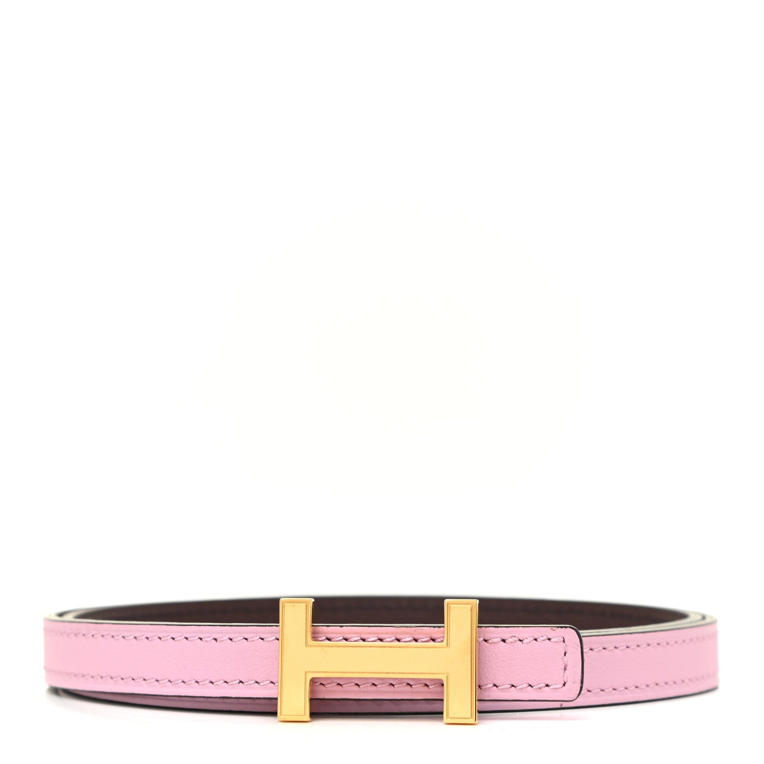 Hermes Epsom Swift 13mm Focus Belt 75 Mauve Sylvestre Rouge Sellier 1 of 6