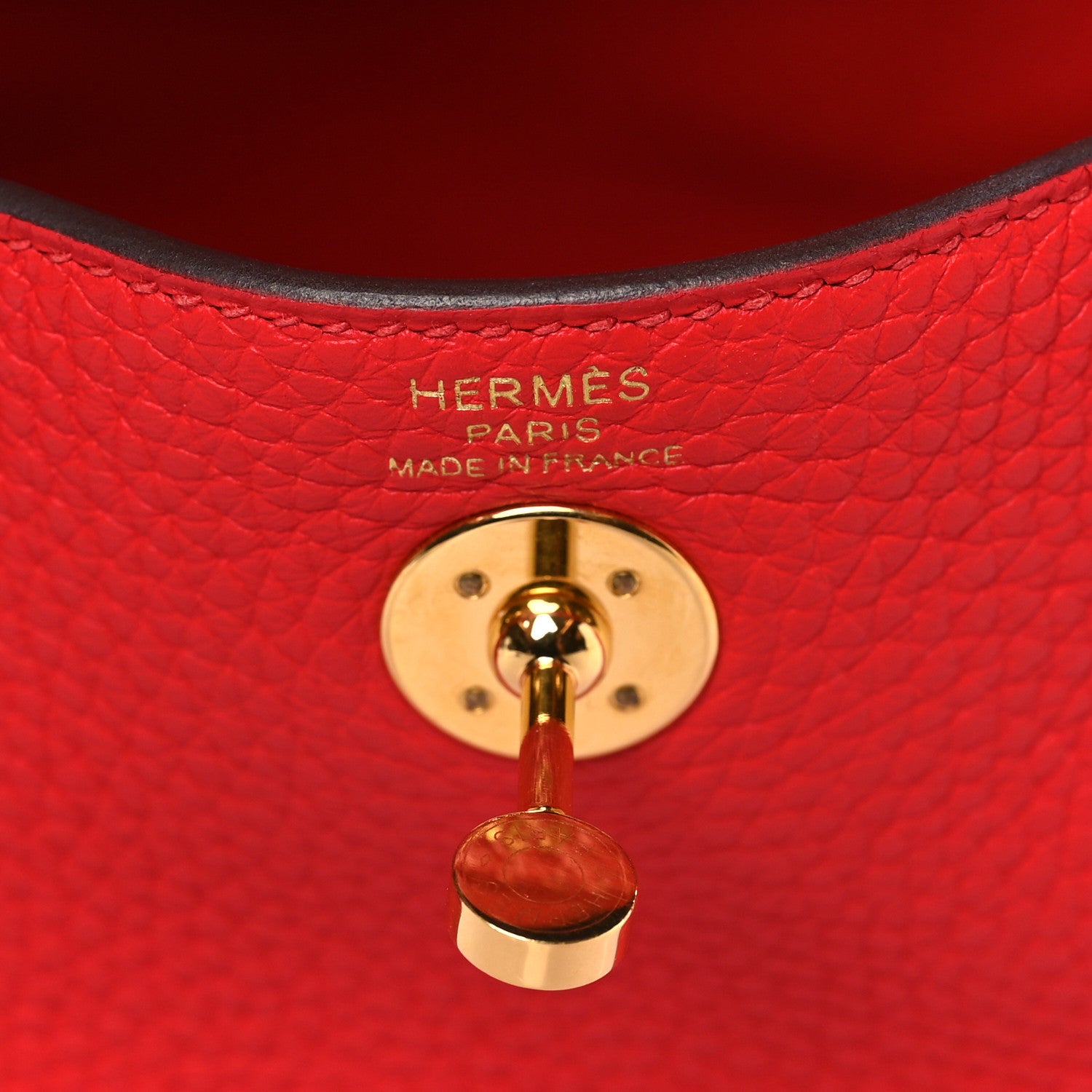 Hermes Taurillon Clemence Mini Lindy 20 Rouge de Coeur 6 of 9