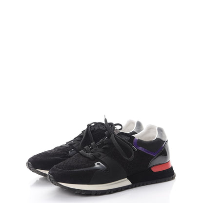 Louis Vuitton Nubuck Calfskin Perforated Run Away Sneakers 38.5 Black 3 of 10