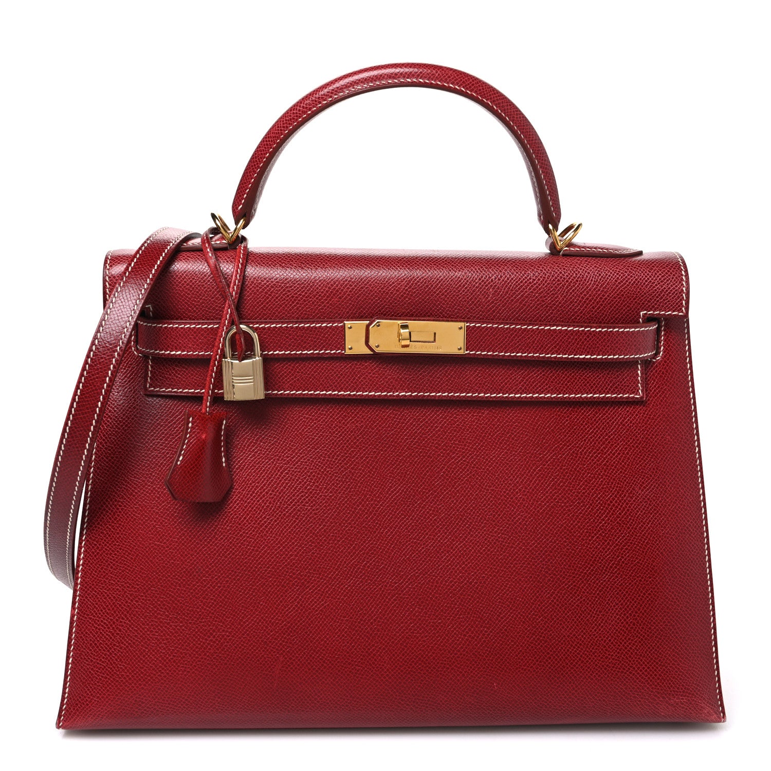 Hermes Courchevel Kelly Sellier 32 Rouge H 1 of 10