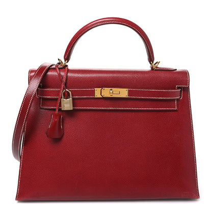 Hermes Courchevel Kelly Sellier 32 Rouge H 1 of 10