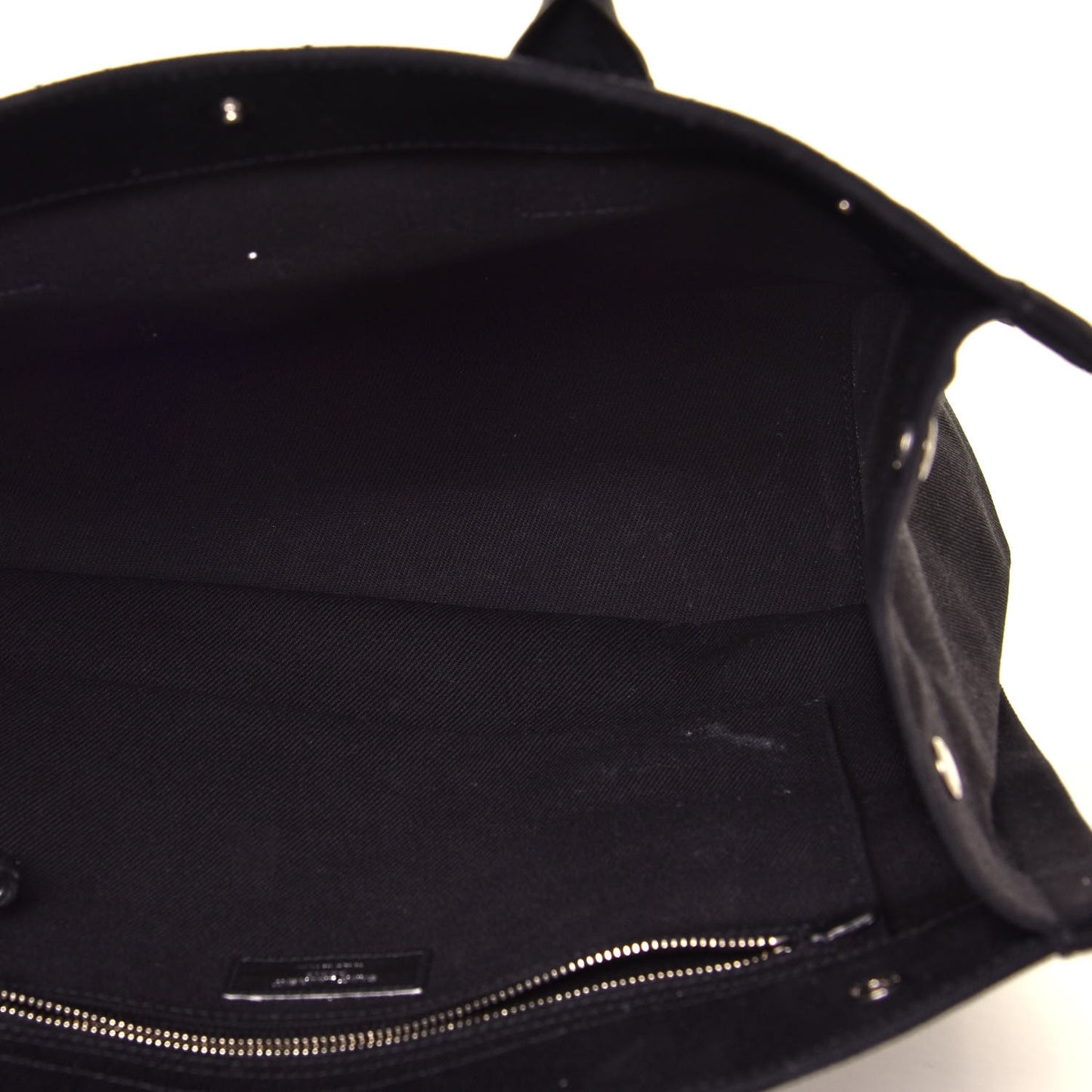 Linen Calfskin Rive Gauche North South Tote Black