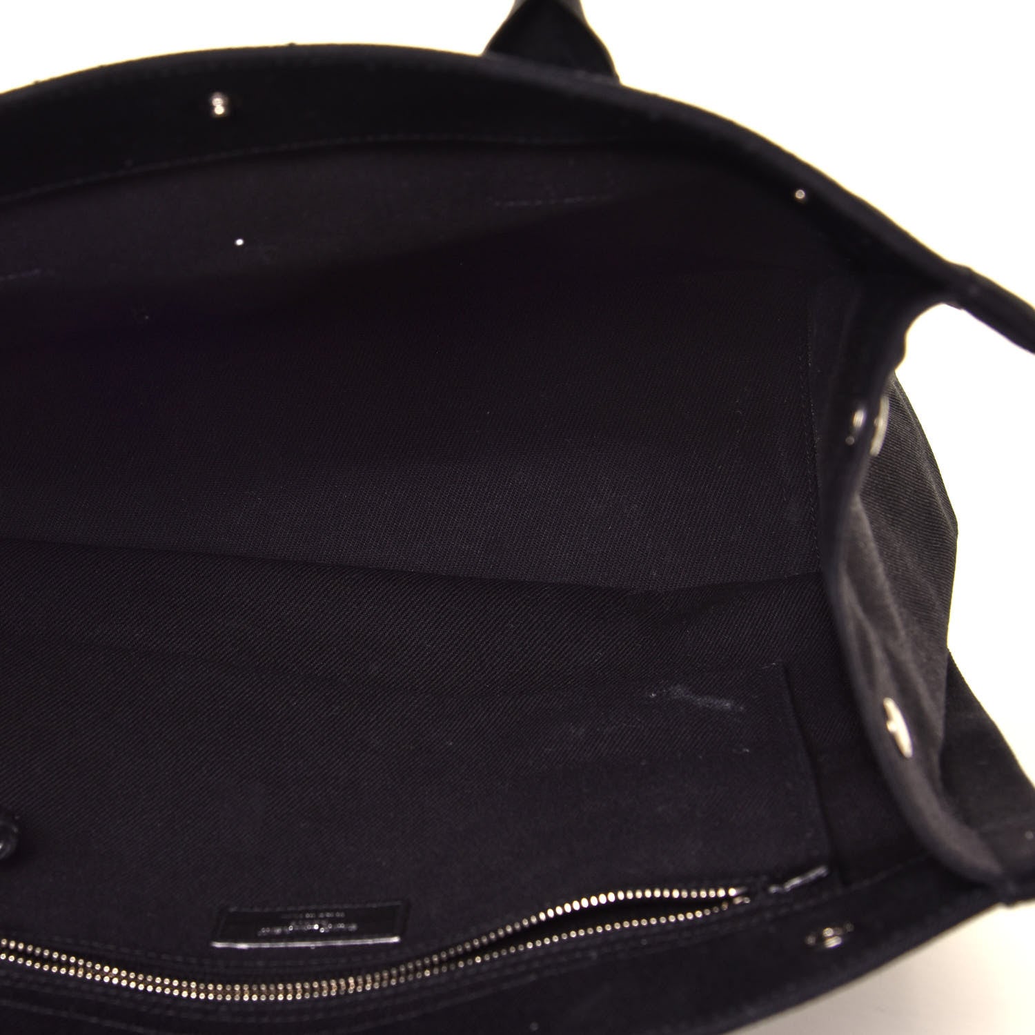 Saint Laurent Linen Calfskin Rive Gauche North South Tote Black 4 of 5