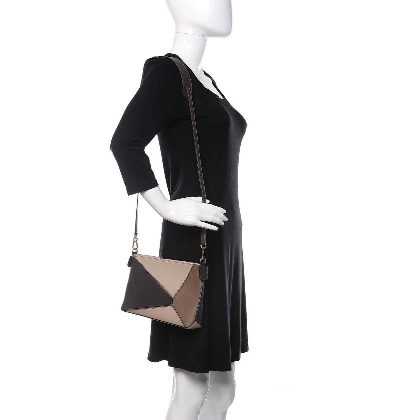 Calfskin Mini Puzzle Bag Mink Taupe