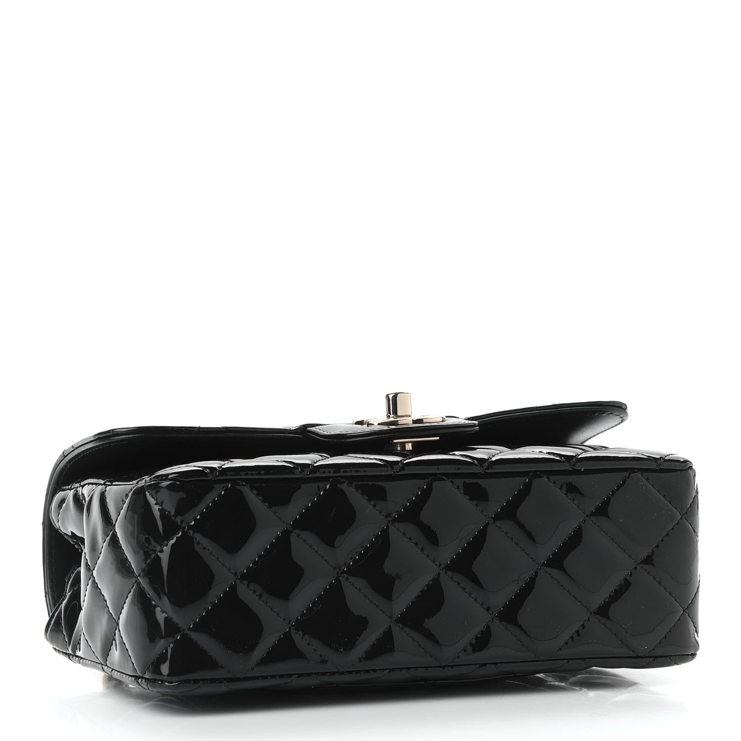 Chanel Patent Calfskin Quilted Mini Rectangular Flap Black 4 of 9