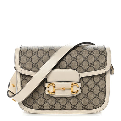 Gucci GG Supreme Monogram Horsebit 1955 Shoulder Bag Beige Mystic White 1 of 11