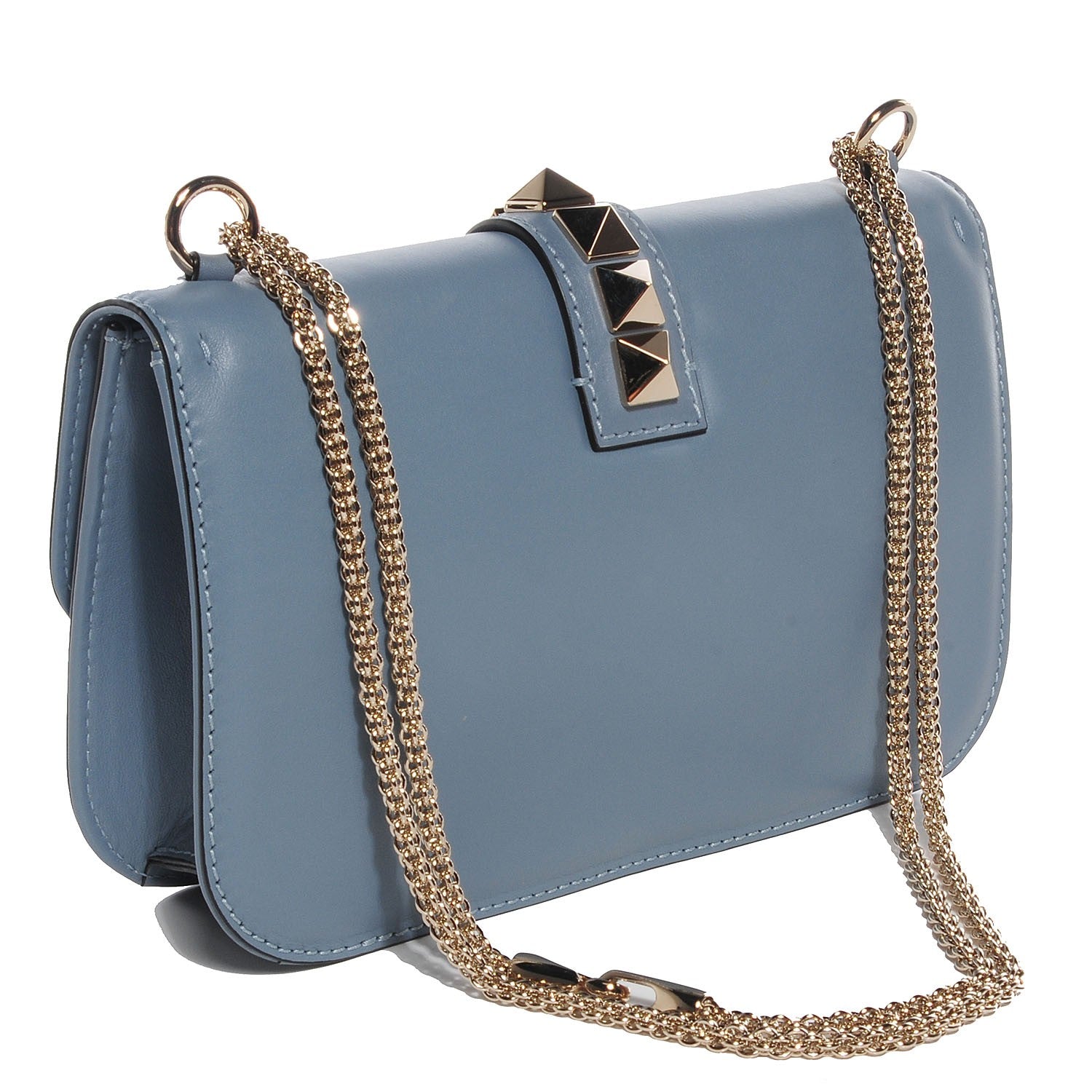 Valentino Garavani Vitello Medium Glam Lock Rockstud Flap London Stone 4 of 15