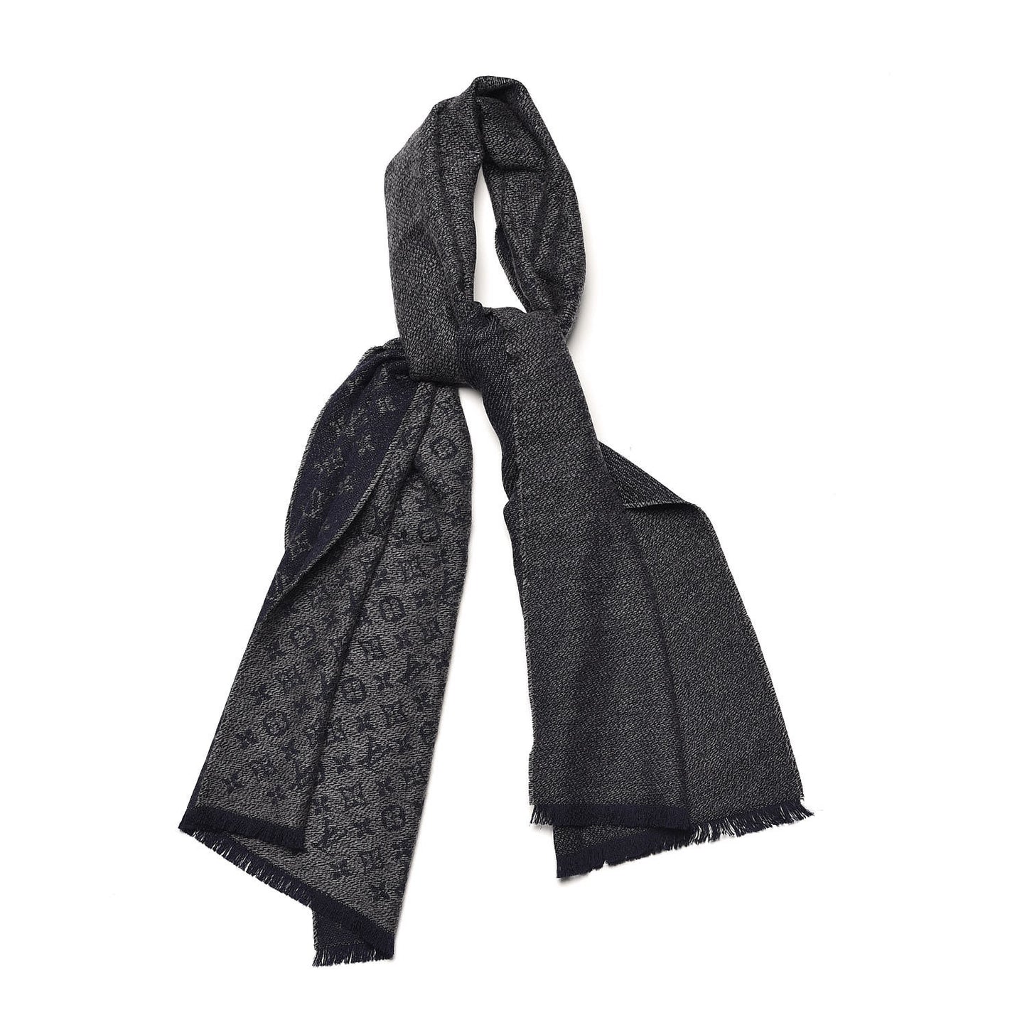 Wool Monogram Classic Scarf Navy