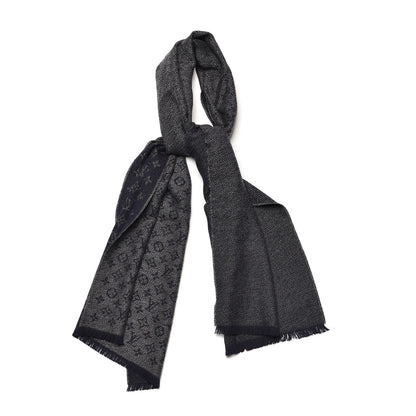 Louis Vuitton Wool Monogram Classic Scarf Navy 1 of 4