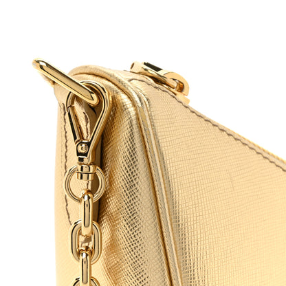 Prada Saffiano Lux Triangle Shoulder Bag Platino 10 of 12