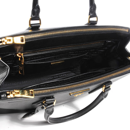 Prada Saffiano Lux Medium Double Zip Tote Nero Black 5 of 9